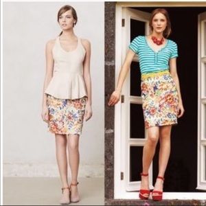 BARASCHI fiore anthropology embroidered skirt